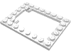 Деталь LEGO Plate Special 6 x 8 Trap Door Frame Horizontal [Long Pin Holders], Белый