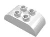 Деталь LEGO Кирпичик изогнутый верхний 2 x 4, Белый
