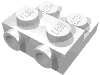 Деталь LEGO Пластина специальная 2 x 2 x 0.667, с двумя штырьками сбоку и двумя приподнятыми штырьками, Белый