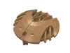 Деталь LEGO Bionicle Weapon 5 x 5 Shield with 7 Fins, Матовый темно-золотой