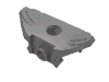 Деталь LEGO Minifig Shoulder Pads with 1 Stud on Front, 2 Studs on Back, Матовый серебристый