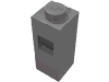Деталь LEGO Brick Special 1 x 1 x 2 with Extra Tube Side [Piece of Resistance], Матовый серебристый