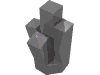 Деталь LEGO Rock 1 x 1 Crystal 5 Point, Матовый серебристый