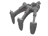 Деталь LEGO Bionicle Claw with Axle, Матовый серебристый
