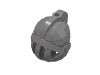 Деталь LEGO Minifigure Tournament Helmet [Fixed Grill, Plume Hole], Матовый серебристый