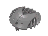 Деталь LEGO Bionicle Weapon 5 x 5 Shield with 7 Fins, Матовый серебристый