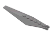 Деталь LEGO Hinge Plate 1 x 12 with Angled Side Extensions and Tapered Ends, Матовый серебристый