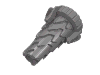 Деталь LEGO Cone Jagged - Power Miners Drill, Матовый серебристый