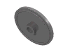 Деталь LEGO Minifig Shield - Round with Stud and Raised Rim, Матовый серебристый
