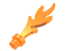 Деталь LEGO Wave / Flame Rounded with Base Rim, Прозрачный оранжевый