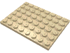 Деталь LEGO Пластина 6 x 8, Песочный