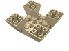 Деталь LEGO Slope Inverted 65° 6 x 6 x 2 Quad with Cutouts, Песочный