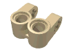 Деталь LEGO Technic Axle and Pin Connector Perpendicular Double Split, Песочный