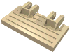 Деталь LEGO Hinge Train Gate 2 x 4 Locking Dual 2 Fingers with Rear Reinforcements, Песочный