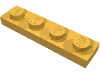Деталь LEGO Пластина 1 x 4, Ярко-светло-оранжевый