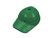 Деталь LEGO Minifig Cap - Short Curved Bill with Seams and Hole on Top, Зеленый