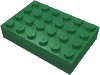 Деталь LEGO Кирпичик 4 x 6, Зеленый