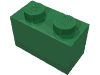 Деталь LEGO Кирпичик 1 x 2, Зеленый