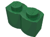 Деталь LEGO Кирпичик специальный палисадный 1 x 2, Зеленый