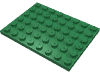 Деталь LEGO Пластина 6 x 8, Зеленый