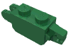 Деталь LEGO Hinge Brick 1 x 2 Locking with 1 Finger Vertical End and 2 Fingers Vertical End, Зеленый