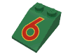 Набор LEGO Slope Brick 33  3 x  2 with Red "6" Print, Зеленый
