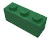 Деталь LEGO Кирпичик 1 x 3, Зеленый