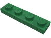 Деталь LEGO Пластина 1 x 4, Зеленый