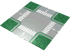 Набор LEGO Baseplate Road 32 x 32 8-Stud Crossroads with Road Print, Зеленый