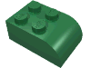 Деталь LEGO Кирпичик 2 x 3, с изогнутым верхом, Зеленый
