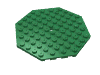 Деталь LEGO Plate Special 10 x 10 Octagonal with Hole, Зеленый