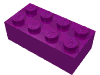 Деталь LEGO Кирпичик 2 x 4, Фиолетовый