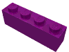 Деталь LEGO Кирпичик 1 x 4, Фиолетовый