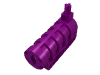 Деталь LEGO Technic Competition Cannon, Round Bottom with Black Ends, Фиолетовый