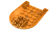 Деталь LEGO Aircraft Fuselage Curved Forward 6 x 8 Bottom, Оранжевый