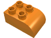 Деталь LEGO Кирпичик 2 x 3, с изогнутым верхом, Оранжевый