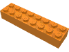 Деталь LEGO Кирпичик 2 x 8, Оранжевый