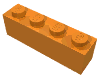 Деталь LEGO Кирпичик 1 x 4, Оранжевый