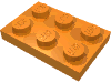 Деталь LEGO Пластина 2 x 3, Оранжевый