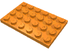 Деталь LEGO Пластина 4 x 6, Оранжевый