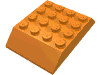 Деталь LEGO Скос двойной 45° 6 x 4, Оранжевый