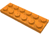 Деталь LEGO Пластина 2 x 6, Оранжевый