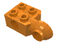 Деталь LEGO Кирпичик специальный Technic 2 x 2, с отверстием под штифт, половина шарового шарнира, боковая вертикальная, Оранжевый