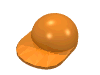 Деталь LEGO Minifig Cap Short Curved Peak, Оранжевый