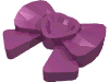Деталь LEGO Friends Accessories Hair Decoration - Bow with Heart, Long Ribbon and Pin, Пурпурный