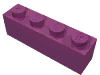 Деталь LEGO Кирпичик 1 x 4, Пурпурный
