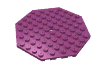 Деталь LEGO Пластина специальная 10 x 10 восьмиугольная, с отверстием, Пурпурный