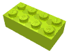 Деталь LEGO Кирпичик 2 x 4, Лайм