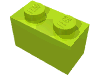 Деталь LEGO Кирпичик 1 x 2, Лайм