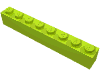 Деталь LEGO Кирпичик 1 x 8, Лайм